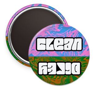 Dishwasher Magnet Clean or Dirty Dishes Psychedelic 3"